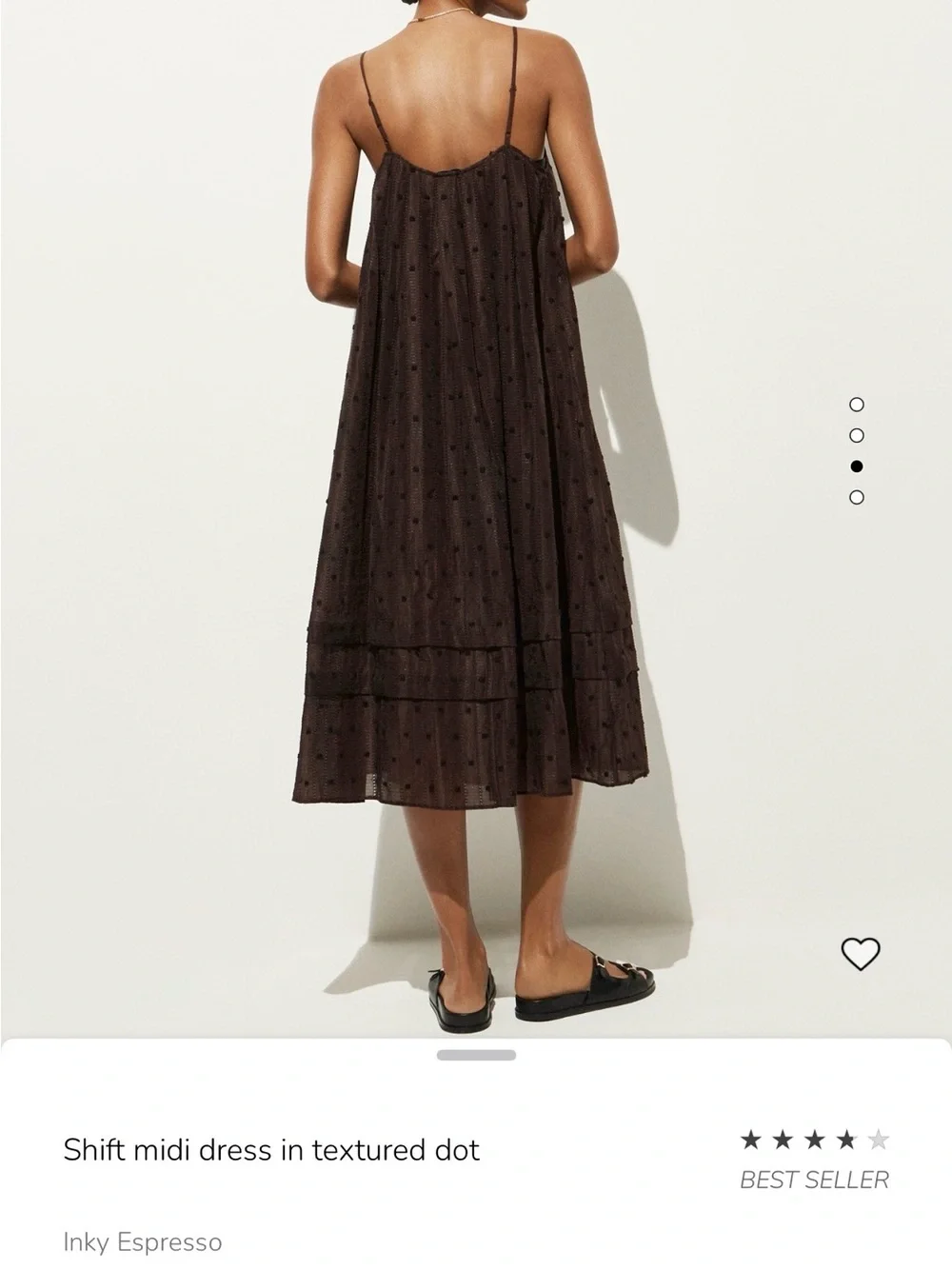 JCrew Lightweight Brown Dot Slip Dress with Spaghetti Straps